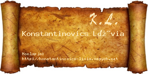 Konstantinovics Lívia névjegykártya